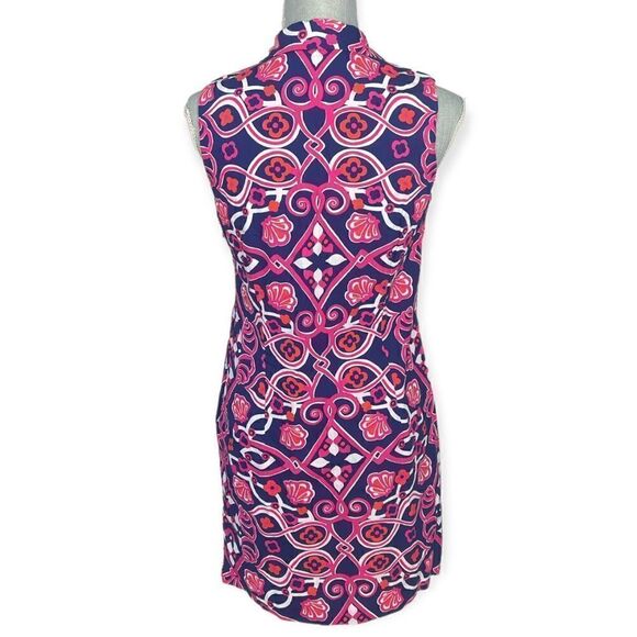 Vineyard Vines Shell Scarf Blue Multi-Color Sleeveless Shift Dress Size 6 - Picture 4 of 6